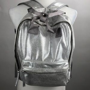 Silver sparkle backpack book bag